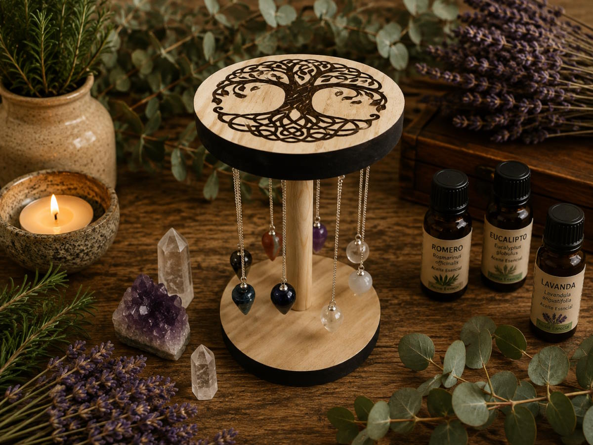 Expositor péndulos Árbol de la vida Hojas paulonia